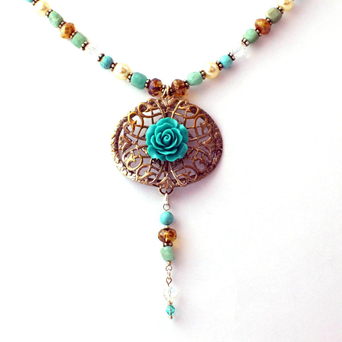 Reworked vintage turquoise necklace